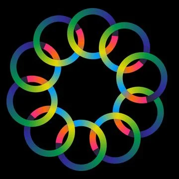 Colorful Gradient Interlocking Rings Background イラスト素材