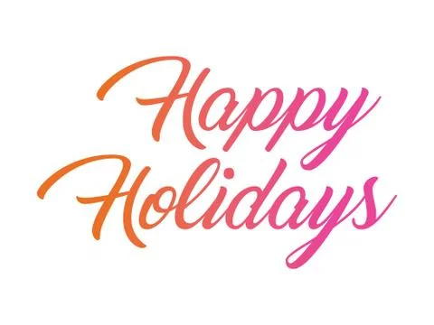 Colorful gradient isolated hand writing word HAPPY HOLIDAYS Stock Illustration