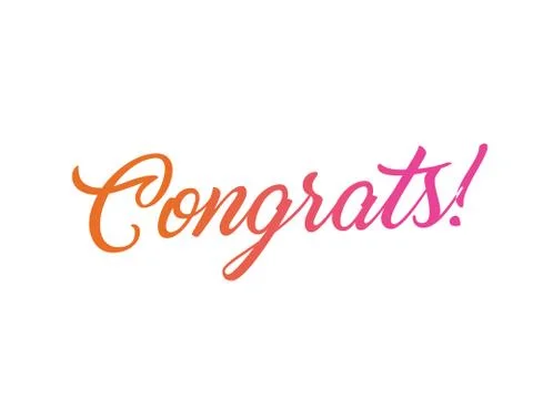 Colorful gradient isolated isolated hand writing word CONGRATS Stock Illustration