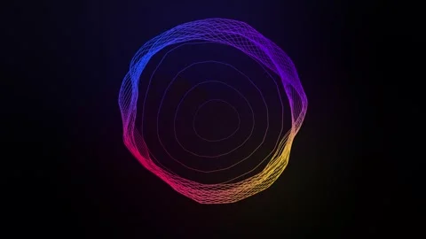 Colorful gradient lines dynamically radiate from the center, forming a glowing Stock-Footage 307016719