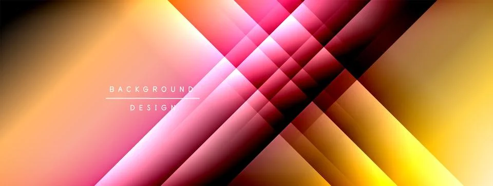Colorful gradient with lines made of shadow and light. Creative background Stock Illustration