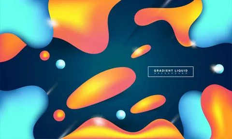 Colorful gradient liquid background design Stock Illustration