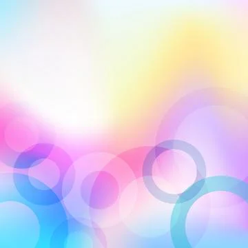 Colorful Gradient Mesh and Floating Transparent Circles Stock Illustration