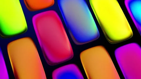 Colorful Gradient Metal Rectangle Object Form Pattern Motion Background Vídeos de archivo 334091752