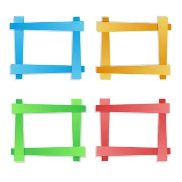 Colorful gradient plank border for design card on white, stock vector illustr Stock Illustration