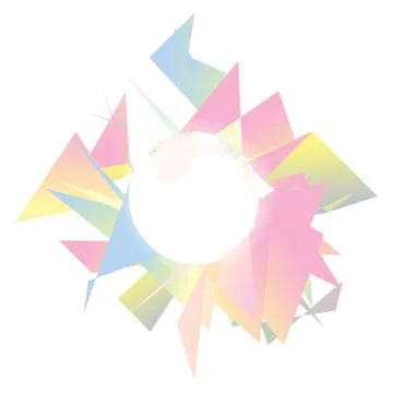 Colorful gradient polygonal spots on a white background. Broken glass pieces  Stock Illustration