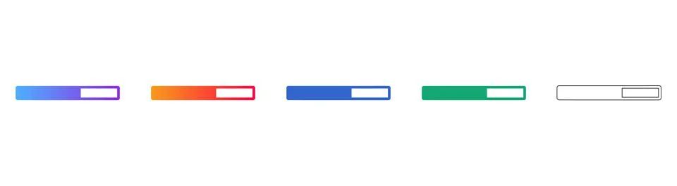 Colorful Gradient Progress Bar Icons Set Stock Illustration