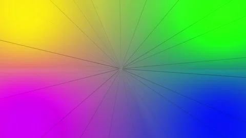 Colorful gradient ray visual with rainbow perspective lines, soft glowing center Stock Footage 340549849