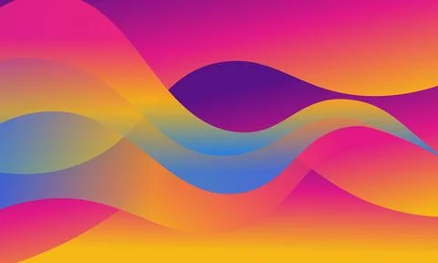 Colorful gradient reflection on wave background. Stock Illustration