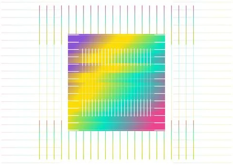 Colorful gradient square and lines abstract minimal geometric background 스톡 일러스트