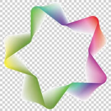 Colorful Gradient Star Ribbon Frame - PNG Graphic Stock Illustration