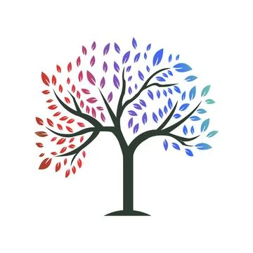 Colorful Gradient Tree Logo Graphic Stock Illustration