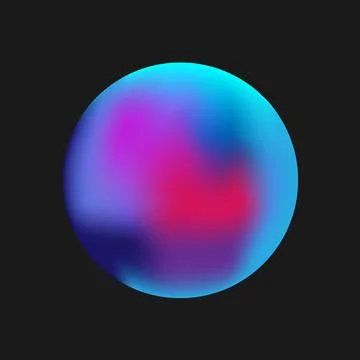 Colorful gradient vector sphere on dark background for graphic design Illustrazione stock