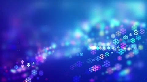 Colorful Gradient Winter Snowflakes Abstract Background Stock Footage 338447231