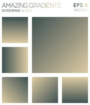Colorful gradients in outer space, gold color tones. Adorable gradient back.. Stock Illustration