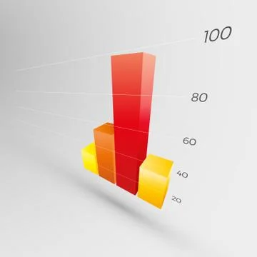 Colorful graph 3D icon Stock Illustration