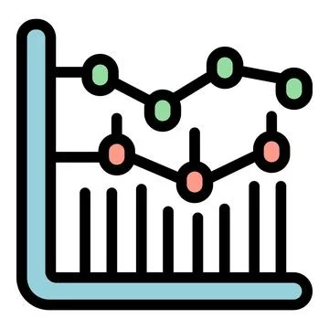 Colorful graph chart showing different data comparing results Illustrazione stock