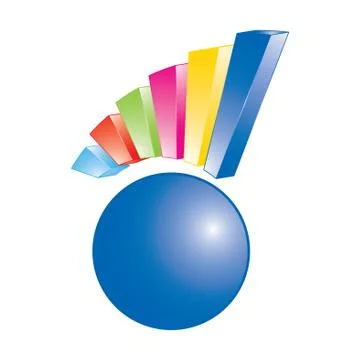 Colorful graph chart on top of blue planet, vector illustration Stock Illustration