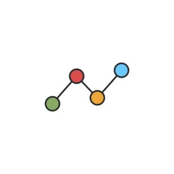 Colorful graph icon. Stock Vector illustration isolated on white background. Stock Illustration