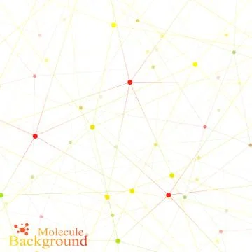 Colorful graphic background molecule and communication. Connections dots with Stock Illustration