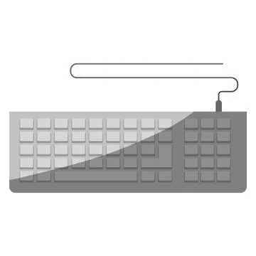 Colorful graphic of computer keyboard without contour and half shadow 스톡 일러스트