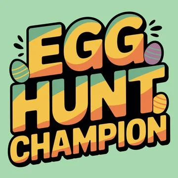 Colorful graphic design displaying egg hunt champion with easter eggs Illustrazione stock