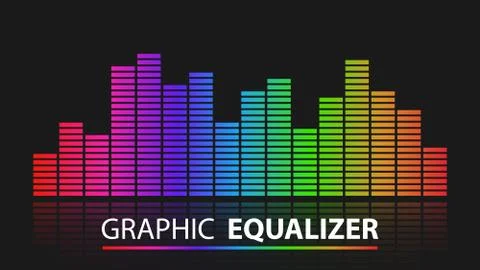 Colorful graphic equalizer abstract background, vector illustration Stock Illustration