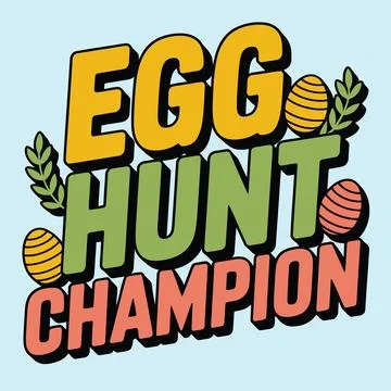 Colorful graphic text design announcing an egg hunt championship event Stock Illustration