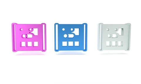 Colorful Graphing paper for engineering icon isolated on white background. .. 스톡 일러스트