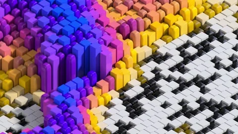 Colorful Grid 3D Loop Stockbeeldmateriaal 301469649