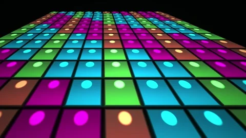 Colorful grid of glowing squares pattern. Stock Footage 335105549