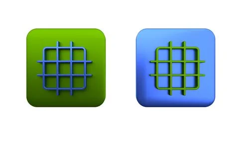 Colorful Grid graph paper icon isolated on white background. Square button... Stock Illustration