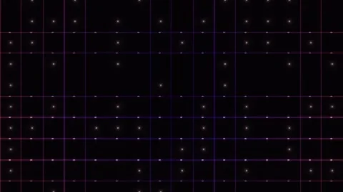 Colorful grid lights moving in a dark space Vídeo Stock 338012304