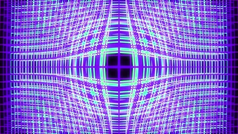 Colorful grid morphing towards camera. Abstract 3d render animation loop Stock Footage 156601269
