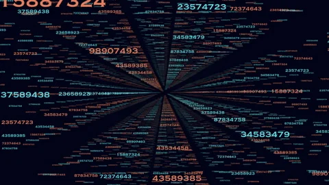 Colorful grid of numbers forms complex pattern Stock Footage 285680439