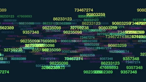 Colorful grid of numbers forms complex pattern Stock Footage 285680631