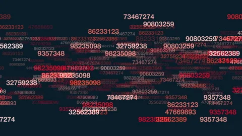 Colorful grid of numbers forms complex pattern Stock Footage 285680649