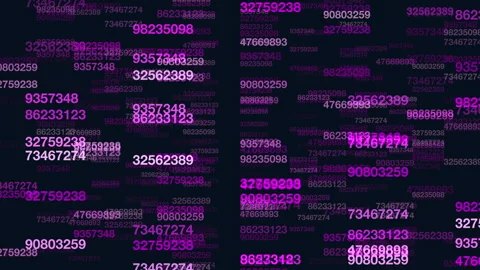Colorful grid of numbers forms complex pattern Stock Footage 285680916