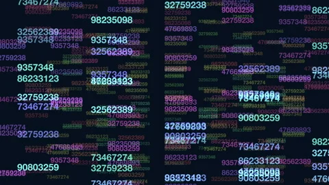 Colorful grid of numbers forms complex pattern Stock Footage 285680976