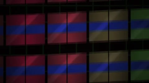 Colorful grid pattern with blue lines. Stock Footage 335105510