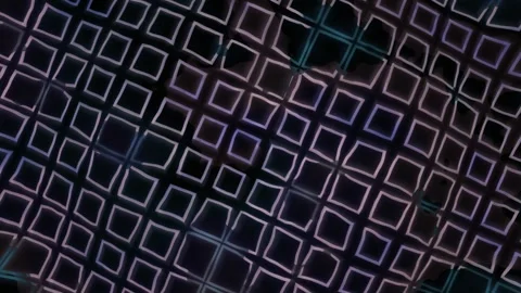 Colorful grid pattern with bright lines on dark background Stock Footage 340044302