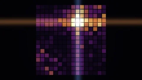 Colorful grid pattern with moving light effects in dark Stock Footage 340341788