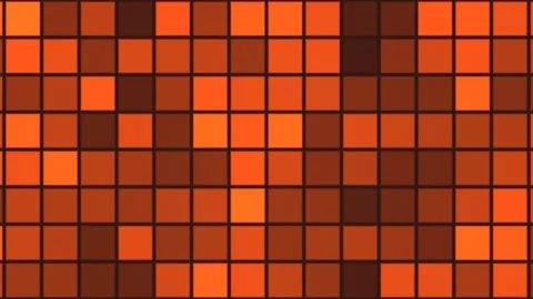 Colorful grid pattern with orange squares in various shades Stock Footage 338227324