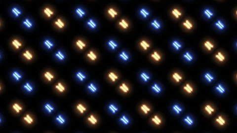 Colorful grid pattern repetition of squares in blue, orange, and yellow Stock Footage 297616549