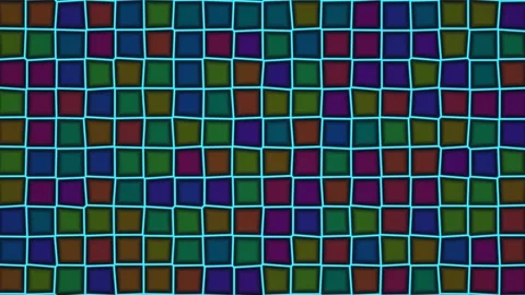 Colorful grid pattern with squares and borders in motion Stock Footage 338230192