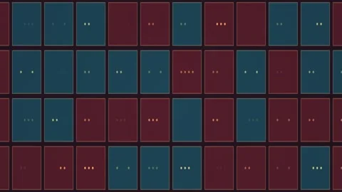 Colorful grid pattern with squares in blue and red shades Stock Footage 338126434