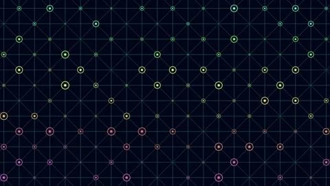 Colorful grid pattern symmetrical arrangement of different colored dots Stock Footage 316748057