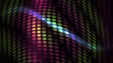 Colorful grid pattern with vibrant lights and abstract shapes. Stock Footage 336226961