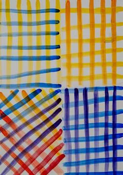 Colorful grid patterns created with paint in an artistic display Stock Illustration
