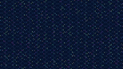 Colorful grid repeating dot pattern on dark blue background Stock-Footage 292941486